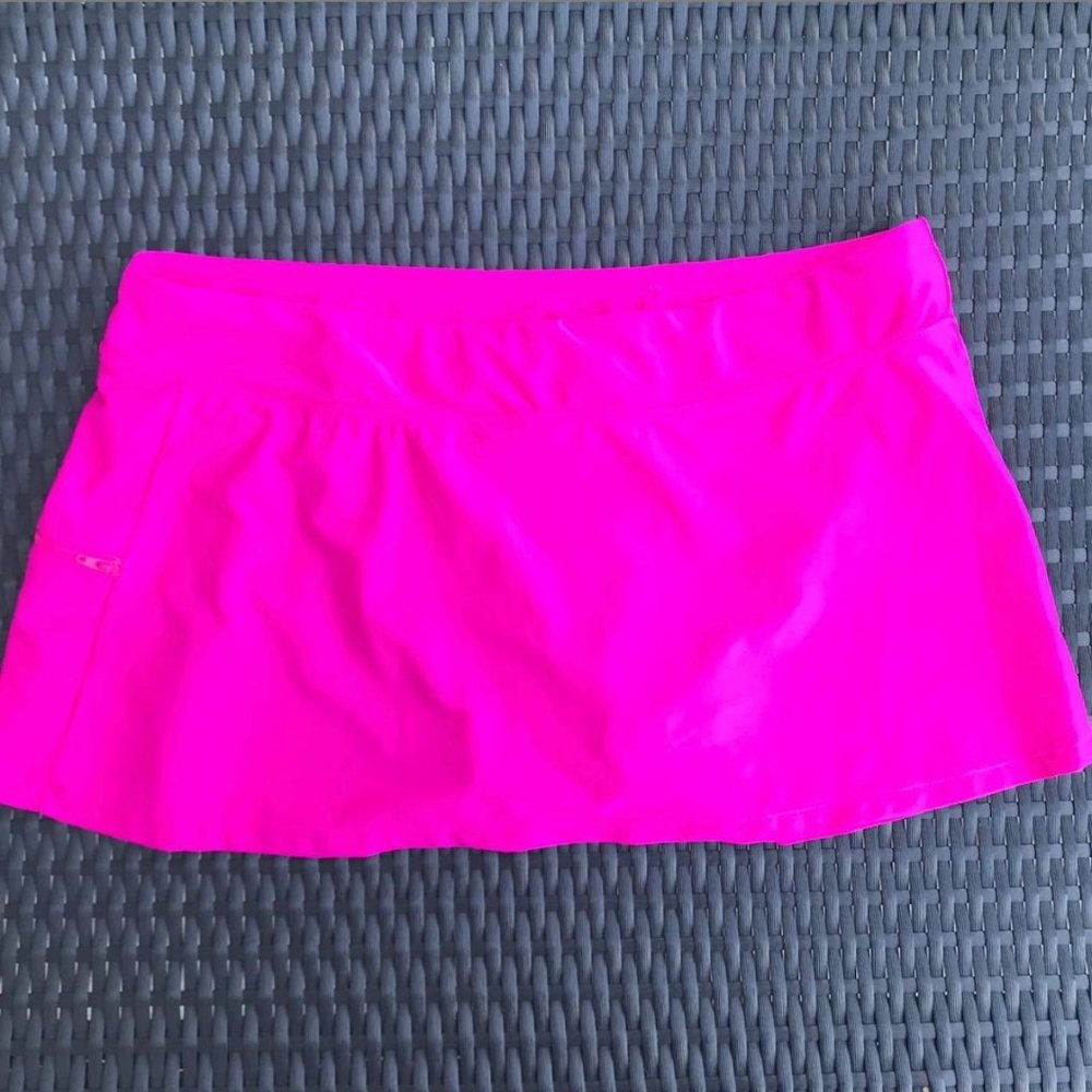 Gossip hot pink swimsuit swim skirt skirted bottom